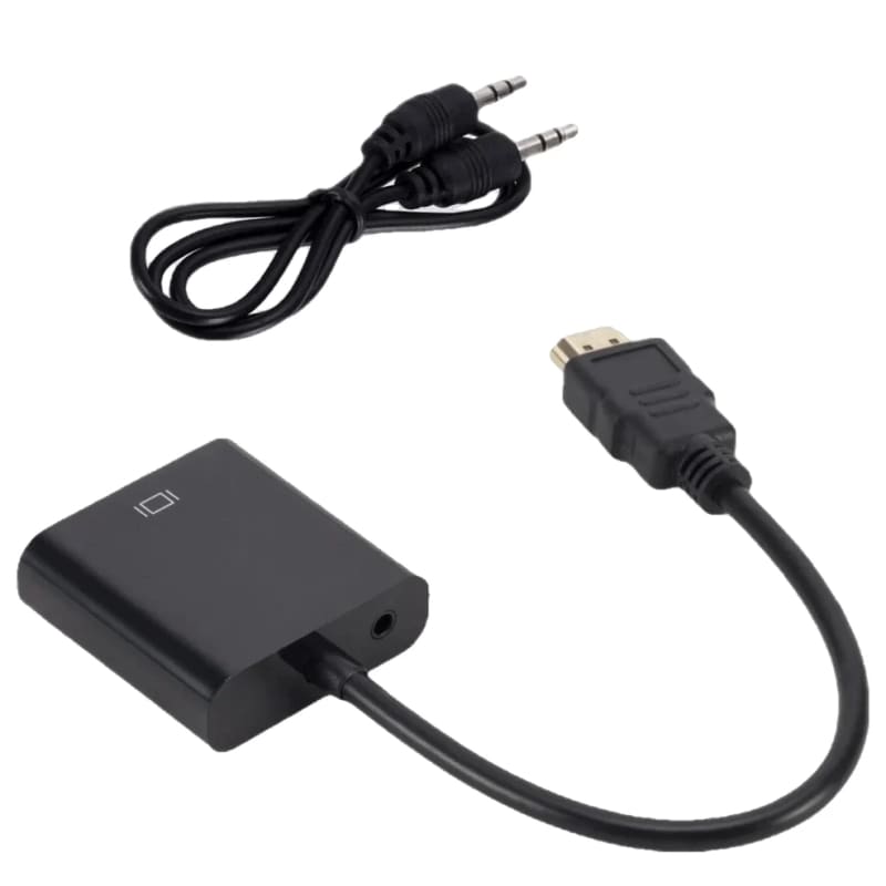 Adaptateur HDMI vers VGA HD 1080P avec câble audio 3.5 mm